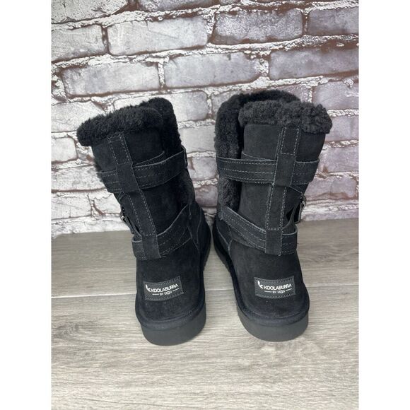 Koolaburra UGG Delene Black Suede Boots Buckle Boots Women’s 10M US/41EU 1121504 - Picture 4 of 16